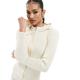 Fashionkilla knitted zip through hoodie jumper co-ord in cream-White