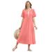 Plus Size Women's Layered Knit Empire Dress by Woman Within in Sweet Coral (Size 1X)