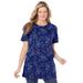 Plus Size Women's Perfect Printed Crewneck Tunic by Woman Within in Evening Blue Paisley (Size 3X)