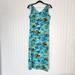 Disney Dresses | Disney Moana Theme Print Blue Sleeveless Midi Dress Size Xs | Color: Blue | Size: Xs