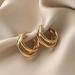 Anthropologie Jewelry | 14k Gold Filled Triple Hoop Earrings | Color: Gold | Size: Os