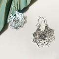 Anthropologie Jewelry | #895 Anthro Antique Silver Flower Earrings | Color: Silver | Size: Os