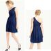 J. Crew Dresses | J. Crew Lucienne 100% Silk One Shoulder Knee-Length Dress Bridesmaid Navy 8 | Color: Blue | Size: 8