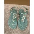 Coach Shoes | Coach Paisley Slingback Jelly Sandals With Floral Rhinestones - Size 9 | Color: Blue/Green | Size: 9