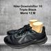 Nike Shoes | Nike Mens Downshifter 10 Triple Black Entry Level Running Sneaker Size 12 M | Color: Black | Size: 12