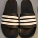 Adidas Shoes | Adidas Adilette Cloudfoam Black Slides Men's Size 13 Flip Flop Casual Sandals | Color: Black/White | Size: 13