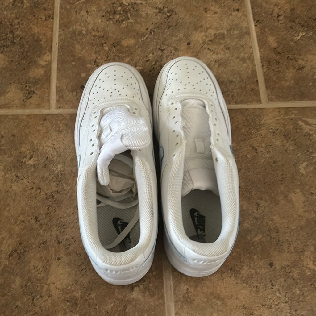 Nike Shoes | Custom Made Nike Air Forces. Men Size: 8.5. Women Size 10 | Color: Blue/White | Size: 8.5
