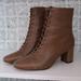 J. Crew Shoes | J Crew Lace-Up Willa Boots In Lizard-Embossed Leather | Color: Brown/Tan | Size: 8.5