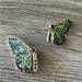 Anthropologie Jewelry | Half Butterfly Stud Earrings A158 | Color: Gold/Green | Size: Os