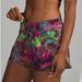 Lululemon Athletica Shorts | Lululemon Athletica Hotty Hot Low Rise Short Floral Sz 6 | Color: Black/Purple | Size: 6