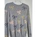 Anthropologie Sweaters | Anthropologie Field Flower Bow Sweater Button Back Rare | Color: Gray | Size: M