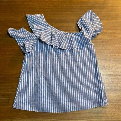 Madewell Tops | Madewell Stripeasymmetric Top 00 | Color: Blue/White | Size: 00