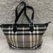 Burberry Bags | Burberry Canvas Megacheck Tote With Leather Trim Black White Grey | Color: Black/Gray | Size: Os