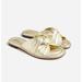 J. Crew Shoes | J.Crew Menorca Padded Twist-Knot Sandals In Metallic Leather Gold Size 7.5 Bp563 | Color: Gold | Size: 7.5