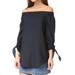 Free People Tops | Free People Tie Sleeve Off The Shoulder Strapless Navy Blue Top | Color: Blue | Size: S