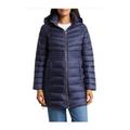 Michael Kors Jackets & Coats | Michael Kors Womens Blue Mid Length Full Zip Hooded Puffer Jacket Sz L Nwt | Color: Blue | Size: L