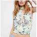 Free People Tops | Free People Lots Of Love Printed Colorful Halter Top Size Xs | Color: Green/White | Size: Xs