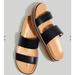 Madewell Shoes | Madewell The Charley Double-Strap Slide Sandal Shoes Nd955 Black 10.5 | Color: Black/Tan | Size: 10.5