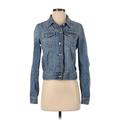 Future Favorites Denim Jacket: Short Blue Print Jackets & Outerwear - Women's Size Small