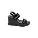 DKNY Wedges: Black Solid Shoes - Women's Size 9 1/2 - Open Toe