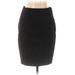 H&M Casual Pencil Skirt Knee Length: Black Print Bottoms - Women's Size 8