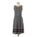 Reborn Casual Dress - A-Line: Gray Jacquard Dresses - Women's Size Small