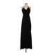 T-Bags Los Angeles Cocktail Dress - A-Line V Neck Sleeveless: Black Solid Dresses - Women's Size Small