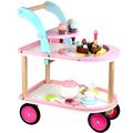 FAYDUDU Ice Cream Cart Educational Wooden Toy Role Play Pretend Play Toy Wooden Ice Cream Set Shopping Trolley Kids Large Playset Gift for Boy and Girl Aged 3+… (Large)