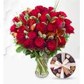 24 Red Roses & Belgian Chocolates -Fresh Bouquet - Birthday Flowers - Flowers Next Day - Thank You Flowers - Anniversary Flowers - Occasion Flowers - Get Well Flowers - Luxury Flowers