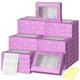 SMAODSGN 50 Pcs Pink Glitter Gift Boxes For Wax Melts 6 Cavity Plastic Wax Melt Molds With Box Crystal Wax Melts Containers Boxes For Wrapping Gifts Wax Cubes Wax Tarts Wax Block(4 * 2.8 Inch)