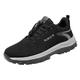 Fashion Round Head Casual Shoes Thick Bottom Running Shoes Sneaker Cases for Men Sports Men's Shoes Flying Shoes Weaving Shoes Running Flying Weaving Sneakers Men (Black, 6.5)