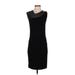 Barneys New York Casual Dress - Sheath Crew Neck Sleeveless: Black Print Dresses - Women's Size X-Small