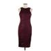 iris Casual Dress - Party Crew Neck Sleeveless: Burgundy Print Dresses - Women's Size Medium