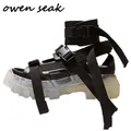 Owen Seak femmes sandales noir Rome chaussures gladiateur sandales chaussures hautes Mules sabots