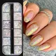 Ensemble de paillettes holographiques pour nail art 12 grilles opale feu démontrent