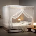 YanYangTian-Moustiquaire carrée TekKing pour lit double rideau en filet pour poussette décor de