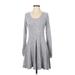 Hollister Casual Dress - Sweater Dress: Gray Marled Dresses - Women's Size Small