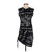 Pam & Gela Casual Dress - Party Crew Neck Sleeveless: Black Dresses - Women's Size P
