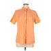 Dickies Short Sleeve Button Down Shirt: Orange Tops - Women's Size Medium