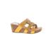 Annie Wedges: Slide Platform Bohemian Yellow Solid Shoes - Women's Size 6 1/2 - Open Toe
