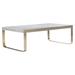 Bernhardt Aster Sled Coffee Table Wood/Metal in Brown/White/Yellow | 17.25 H x 52 W x 32 D in | Wayfair 321021