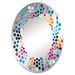 Design Art Blue & Purple Futuristic Vibes Geometric - Polka Dot Wall Mirror Oval, Crystal | 29.5 H x 19.6 W x 0.24 D in | Wayfair MIR127151-O20-30