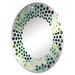 Design Art Green Celestial Aura Camouflage - Polka Dot Wall Mirror Oval, Crystal in White | 35.4 H x 23.6 W x 0.24 D in | Wayfair MIR124302-O24-36