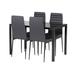 Ivy Bronx Trogdon Rectangular 17.5" L x 47.2" W Dining Set Glass/Metal in Black | 29.5 H x 47.2 W x 17.5 D in | Wayfair