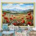 Millwood Pines Red Poppies Field in Mountain II - Print on Canvas Metal in Blue/Red/Yellow | 30 H x 40 W x 1.5 D in | Wayfair