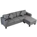 Multi Color Sectional - Latitude Run® Modern Design Sectional Sofa Set w/ L Shape Chaise Lounge, Upholstered Sofa | Wayfair