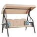 Arlmont & Co. Manhattan Porch Swing w/Rotatable Canopy, 2 in 1 Patio Swing Bed & Swing Chair, Polyester | 66.9 H x 75 W x 47.2 D in | Wayfair