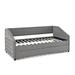 Latitude Run® Tiedeman Twin Daybed w/ Trundle Upholstered/Linen in Gray | 34 H x 42.5 W x 82.5 D in | Wayfair 96299AC2B39B489DA2A615831BA50EA3