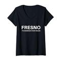 Damen Fresno, USA T-Shirt mit V-Ausschnitt