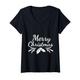Damen Weihnachtsstimmung: Festliche Freude T-Shirt mit V-Ausschnitt